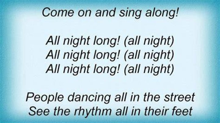A a a a all night long lyrics