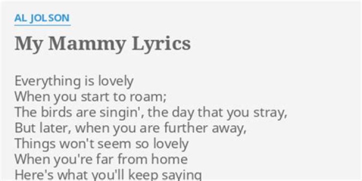 Al johnson mammy lyrics