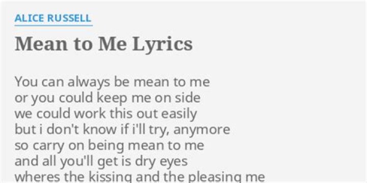 Alice russell lyrics