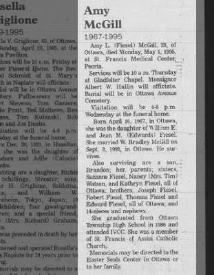 Amy Jo McGill Obituary