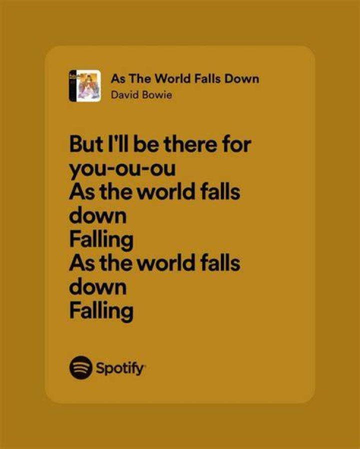 As the world falls down lyrics
