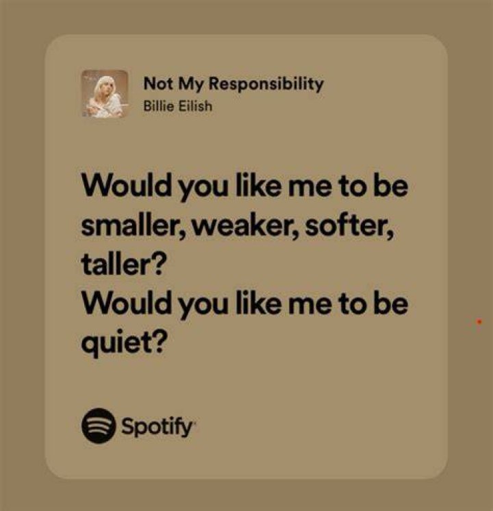 Billie Eilish - Not My Responsibility Lyrics Meaning