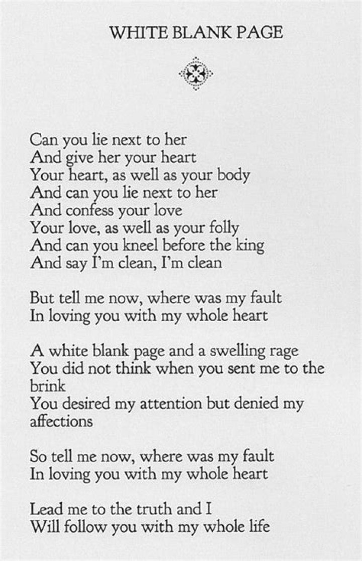 Blank page lyrics
