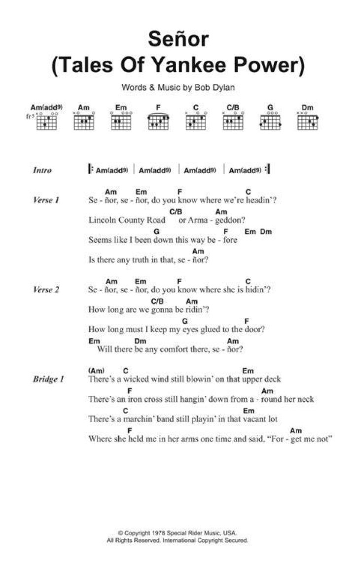 Bob Dylan - Senor Lyrics Meaning