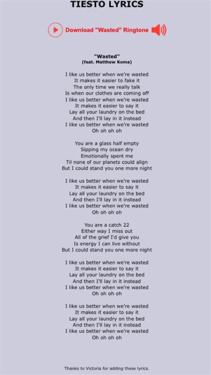 Get wasted lyrics