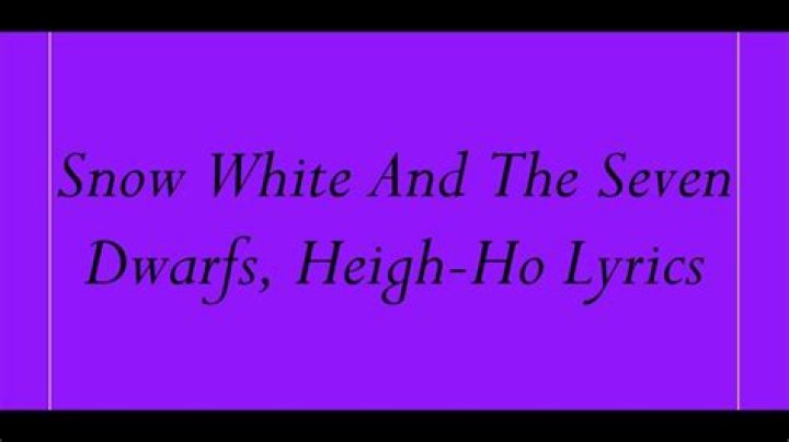 Heigh ho snow white lyrics