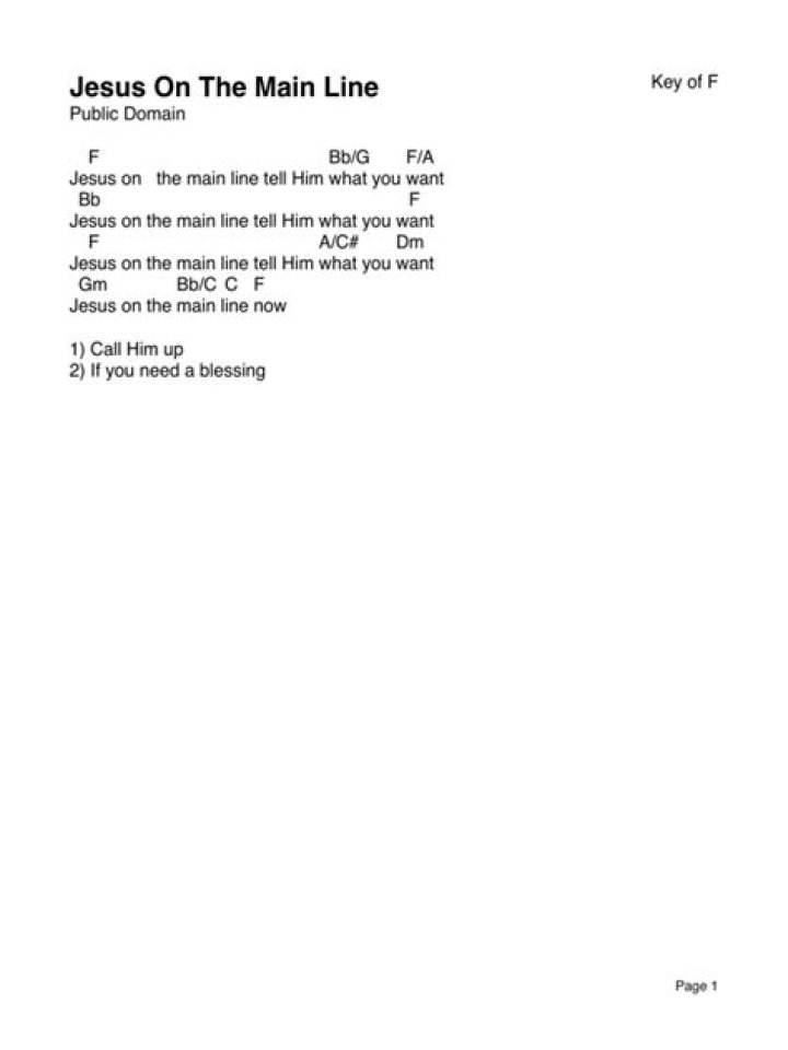 Jesus on the main line lyrics