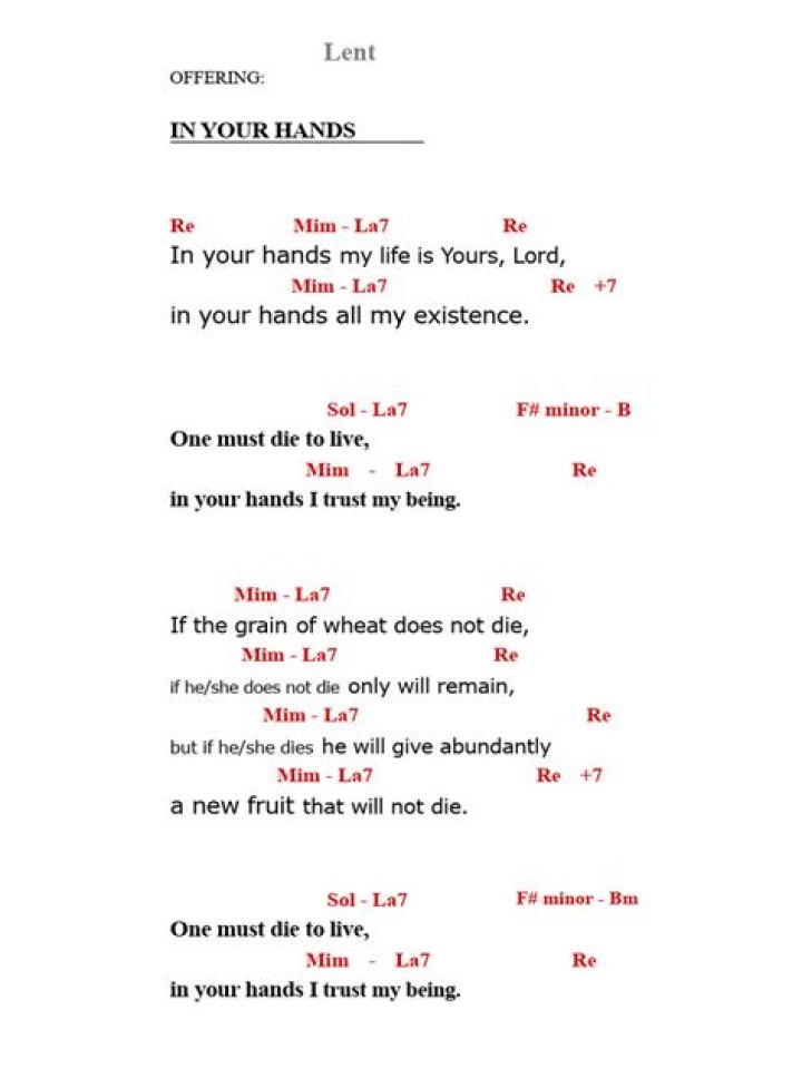 Lord it’s in your hands lyrics