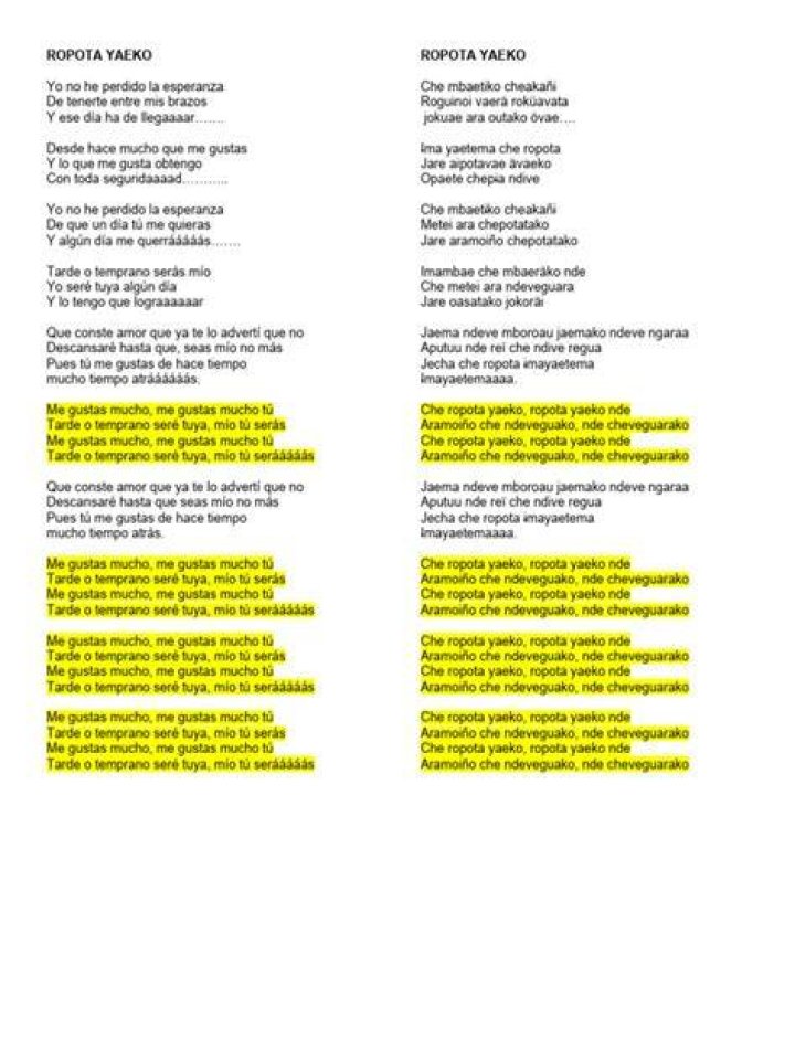 Me gustas mucho lyrics