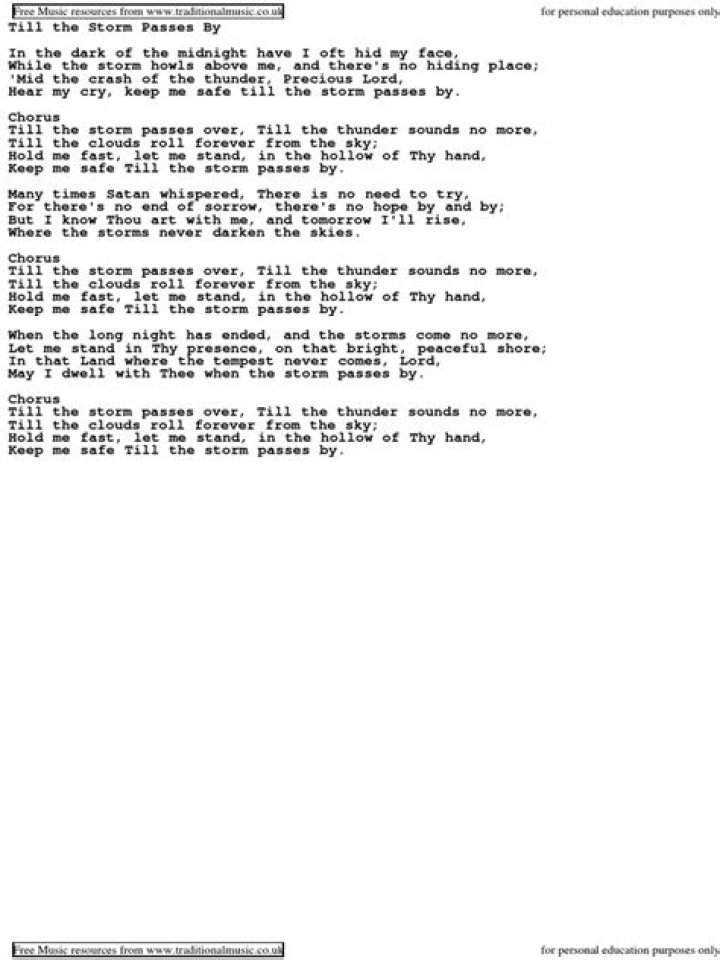 Msometimes it takes a storm lyrics lyrics