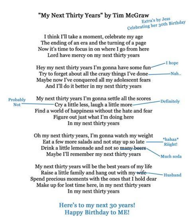 My next thirty years lyrics