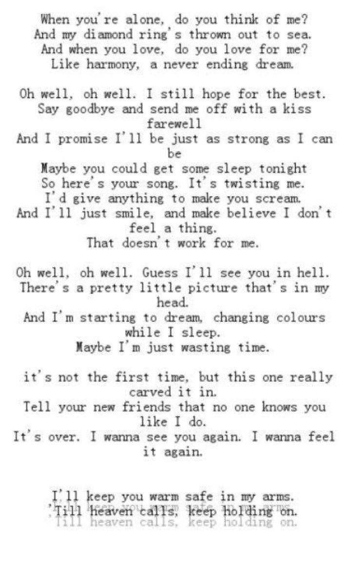 Oh well, oh well lyrics
