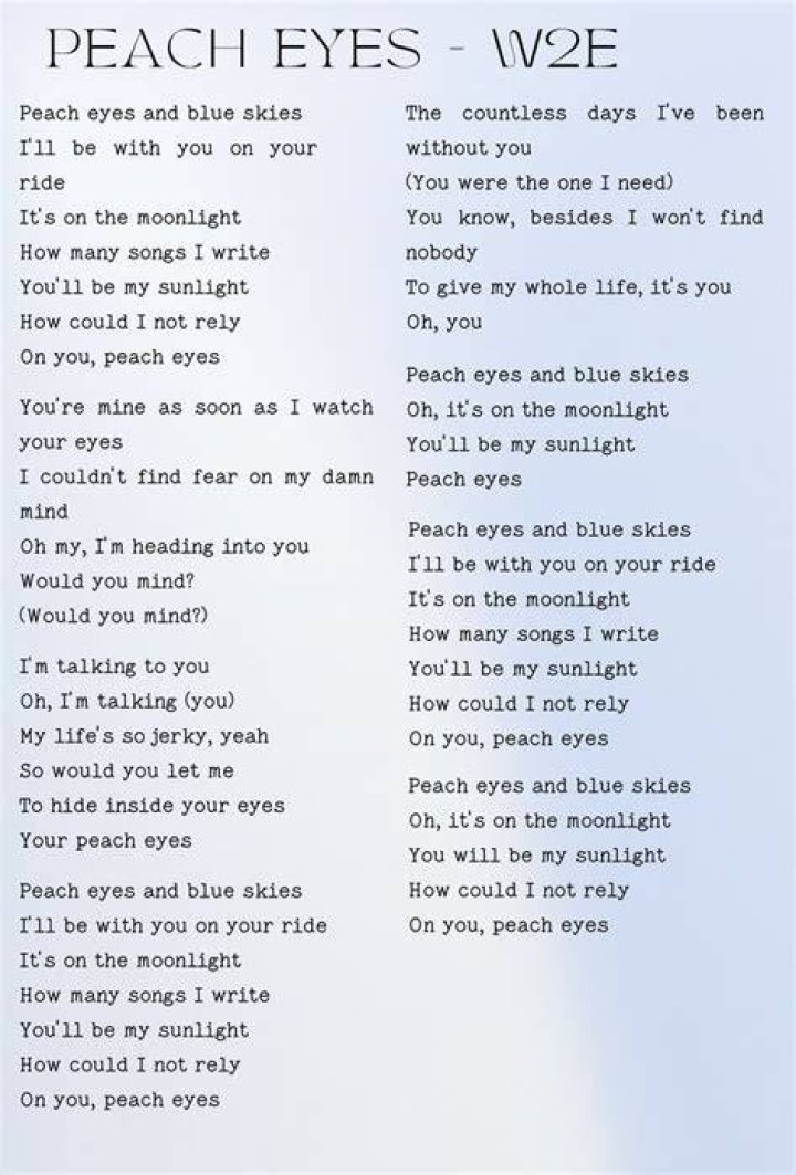 Peachy peach lyrics