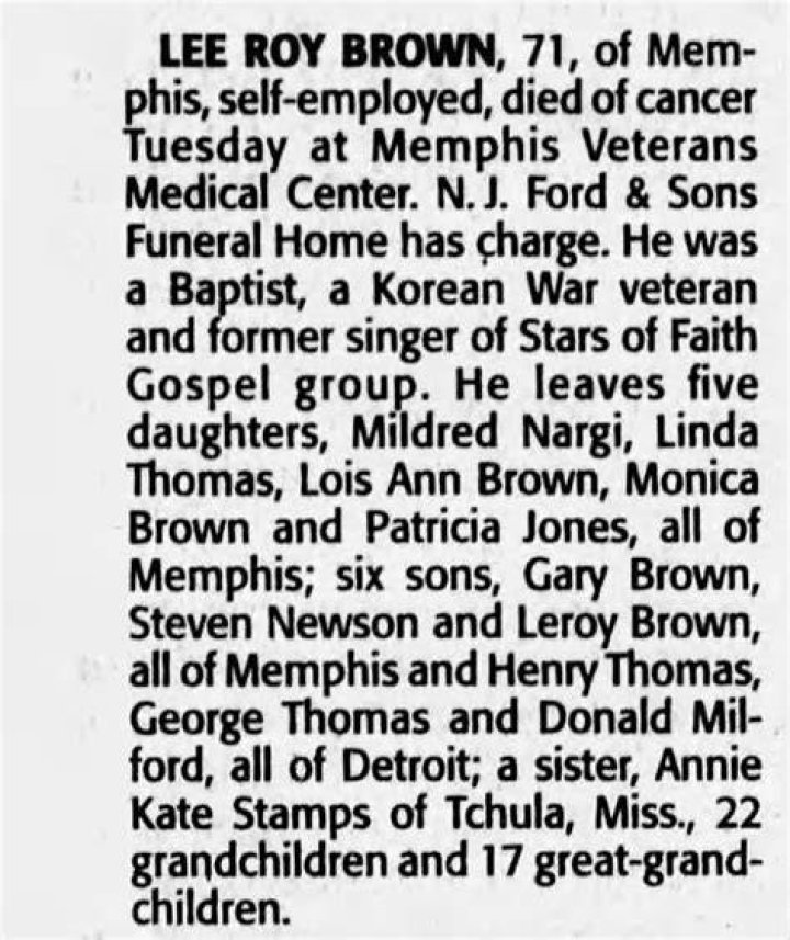 Roy Brown Obituary
