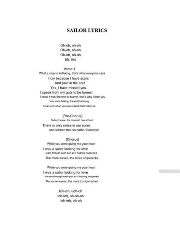 Sailors at war lyrics