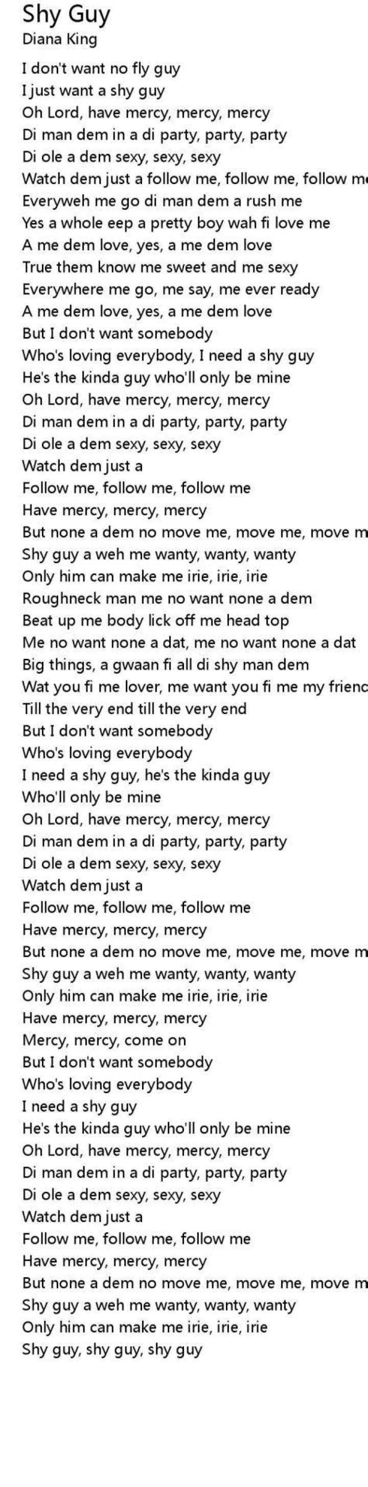 Shy guy lyrics lyrics