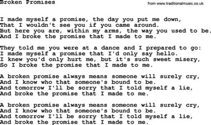 Songs about breaking promises lyrics
