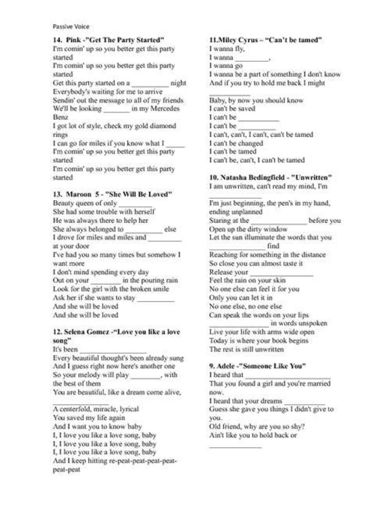 Songs using passive voice panic at the disco lyrics