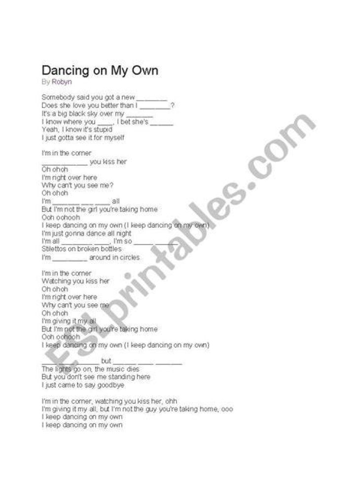 Still dancing on my own lyrics