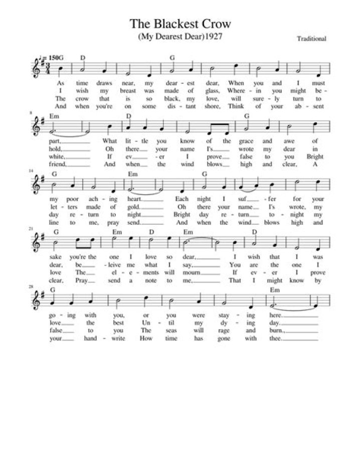 The blackest crow lyrics