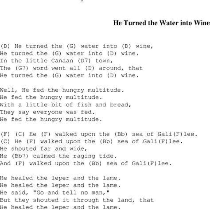 Turn water into wine lyrics