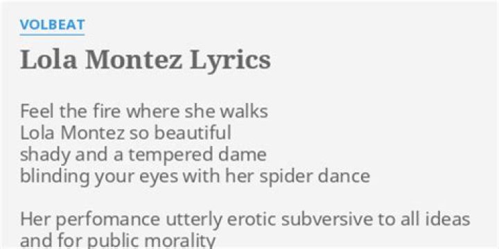 Volbeat Lola Montez Lyrics