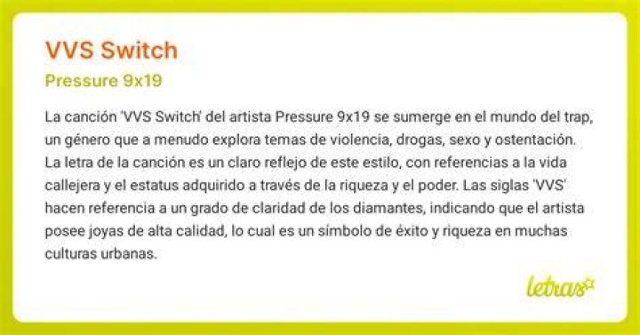 Vvs switch pressure 9x19 spanish lyrics
