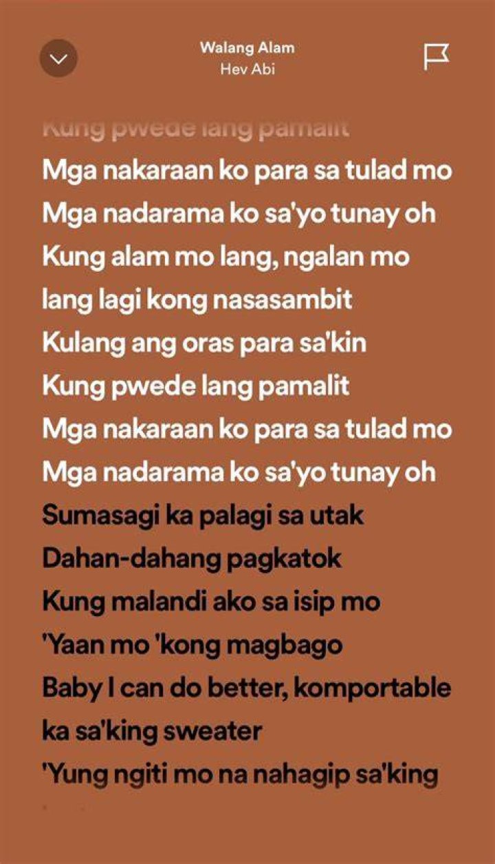 Walang alam hev abi lyrics