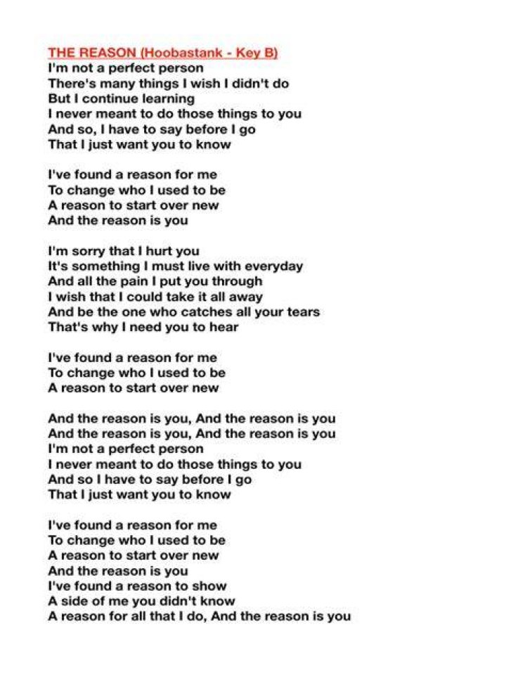 What is the reason lyrics