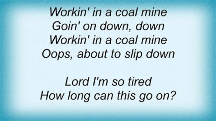 Working in a coal mine lyrics